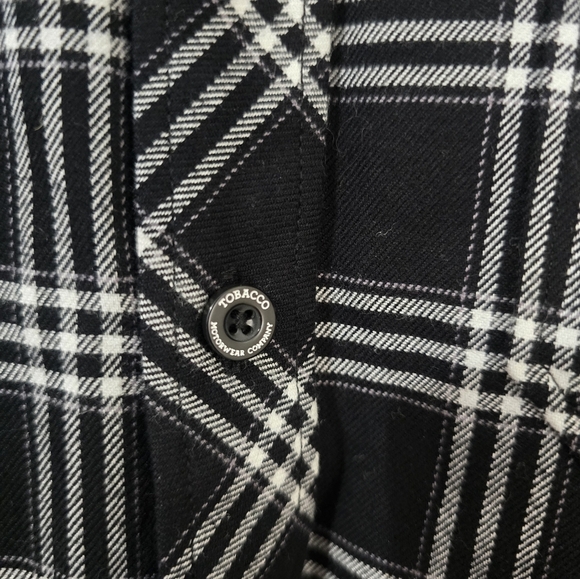 Tobacco Motorwear Flannel in Empire Men's Large Tall Plaid Black - Picture 6 of 10